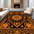 Mandala Inspired Intricate Orange Design Rug
