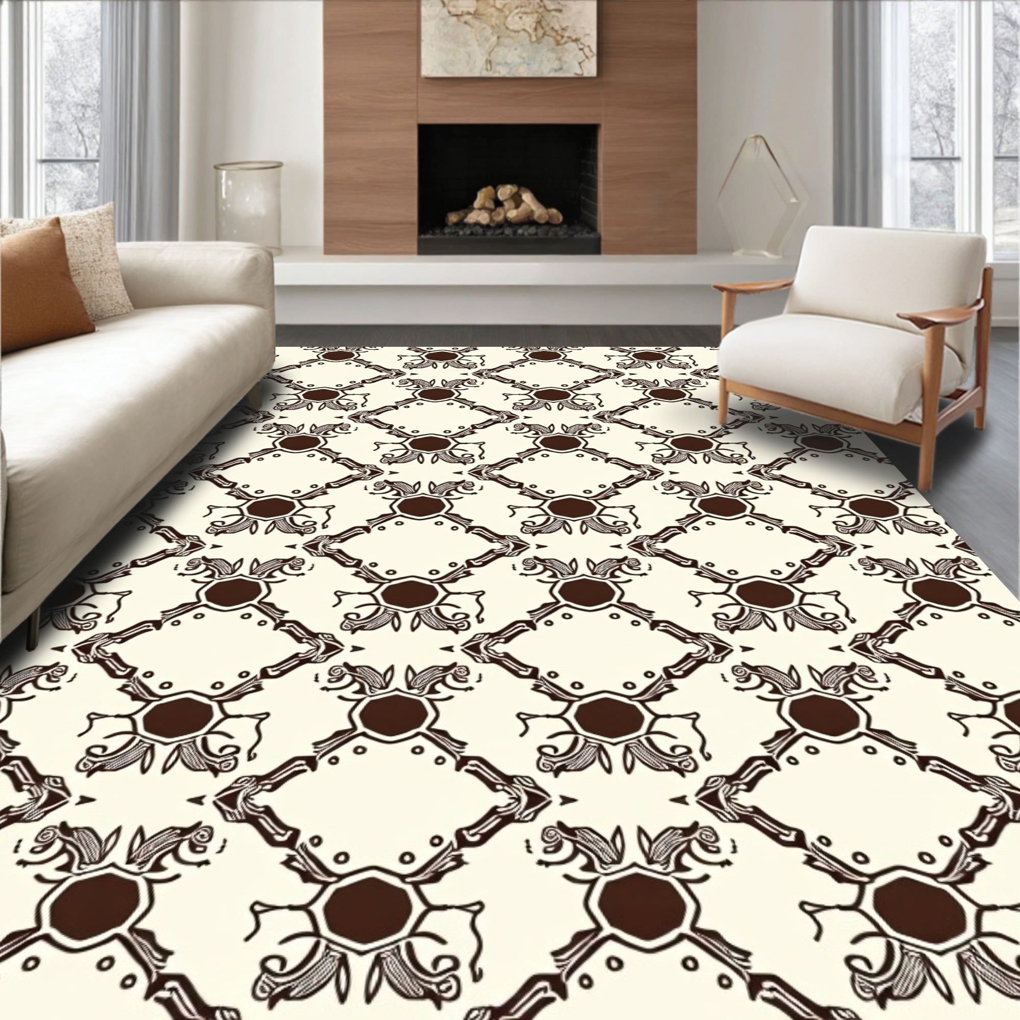 Abstract Diamond Link Pattern Design Rug