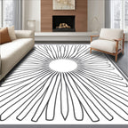 Radiant Sunburst Line Art Rug