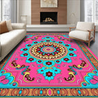 Vibrant Floral Mandala Pattern Rug