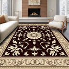 Ornate Floral Border With Centerpiece Rug