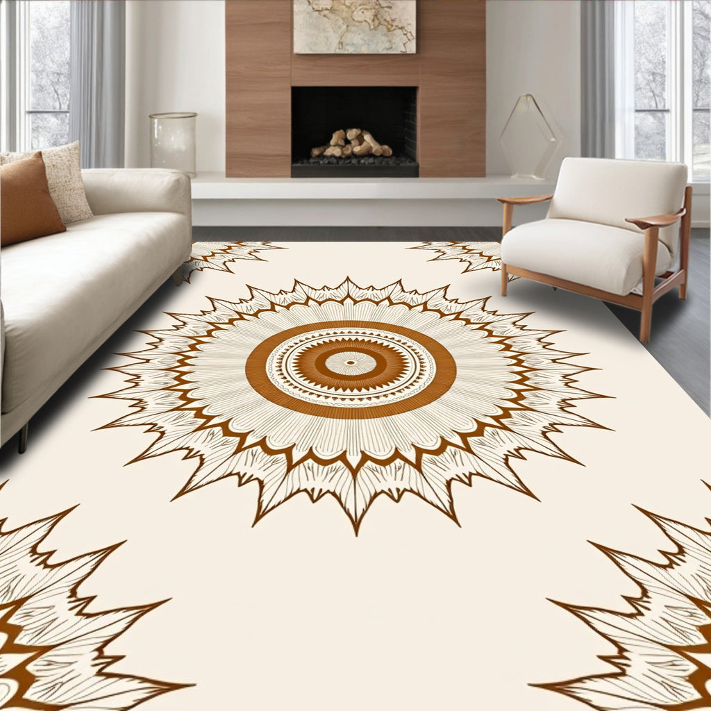 Radial Sunburst Ethnic Pattern Rug