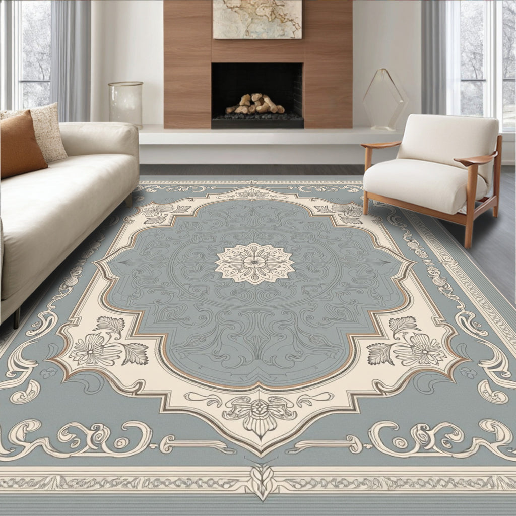 Classic Floral Medallion Beige Rug