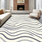 Modern Wavy Gray Stripes Rug