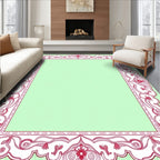 Ornate Floral Vine Border Rug