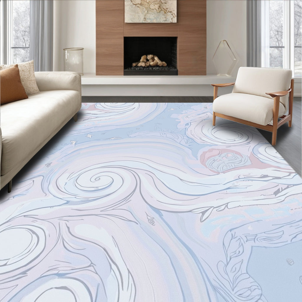 Ethereal Swirls Whimsical Elements Rug