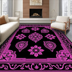 Vibrant Pink Floral Mandala Pattern Rug