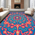 Vibrant Floral Mandala Inspired Pattern Rug