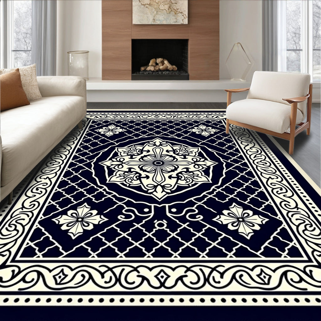 Intricate Floral Lattice Design Rug
