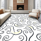 Abstract Swirl Pattern With Yellow Accents Rug