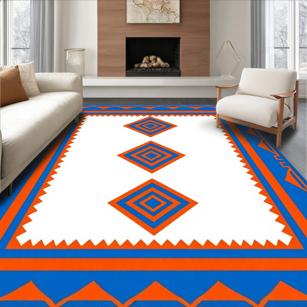 Bold Diamond Patterned Runner Design Rug