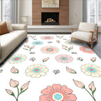Pastel Floral Sprig Pattern Rug
