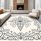 Ornate Floral Scrollwork Pattern Rug