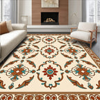 Ornate Floral Medallion Pattern Rug