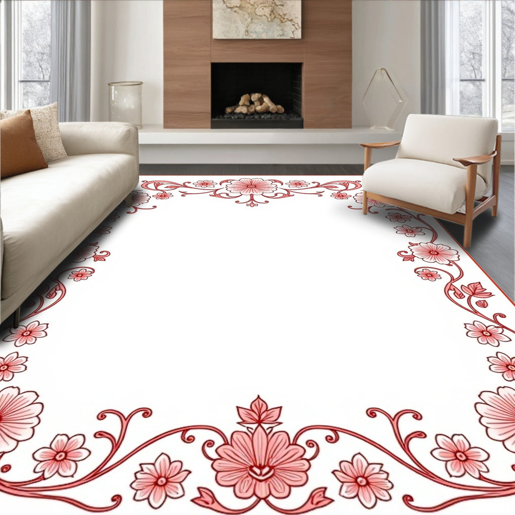 Elegant Floral Vine Pattern Rug