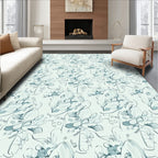 Abstract Script Floral Sketch Rug