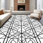 Abstract Intersecting Lines Geometric Pattern Rug