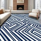 Complex Geometric Labyrinth Pattern Rug
