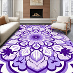 Purple Mandala Flower Pattern Rug