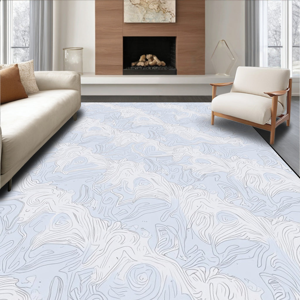 Abstract Contour Organic Terrain Design Rug