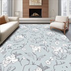 Whimsical Dog Floral Illustration Rug