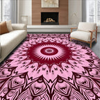 Pink Mandala Patterned Floral Rug