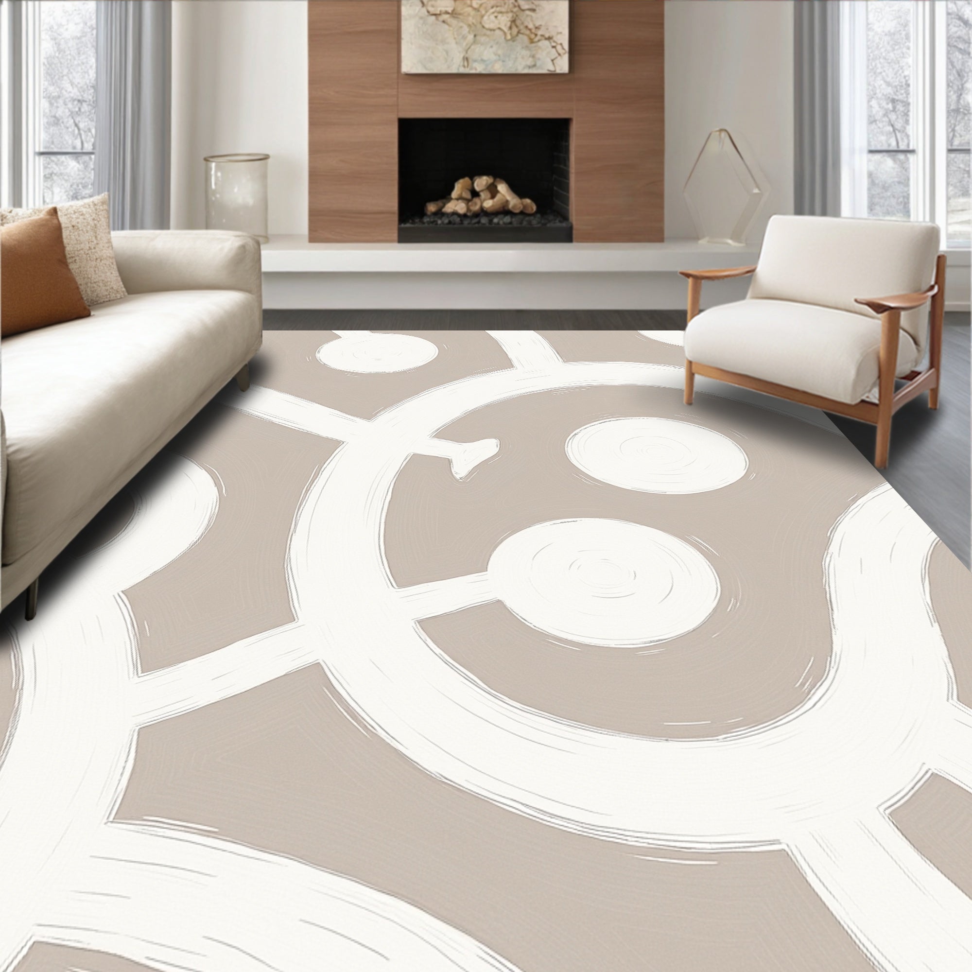 Classic Swirls Contemporary Patterned Rug