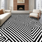 Stripe Geometric Maze Pattern Rug