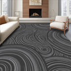 Abstract Swirls Rings Pattern Rug