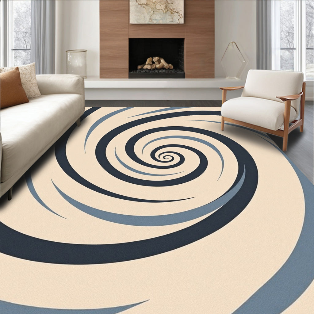Abstract Swirl Pattern Design Rug