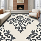 Damask-Inspired Filigree Scroll Pattern Rug