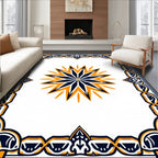 Geometric Starburst Border Design Rug