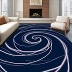 Abstract Swirls With Cosmic Glow Rug