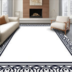 Ornate Vintage Scroll Border Rug