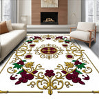 Ornate Gold Grape Vine Pattern Rug