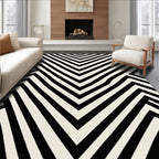Bold Black White Zigzag Stripe Rug
