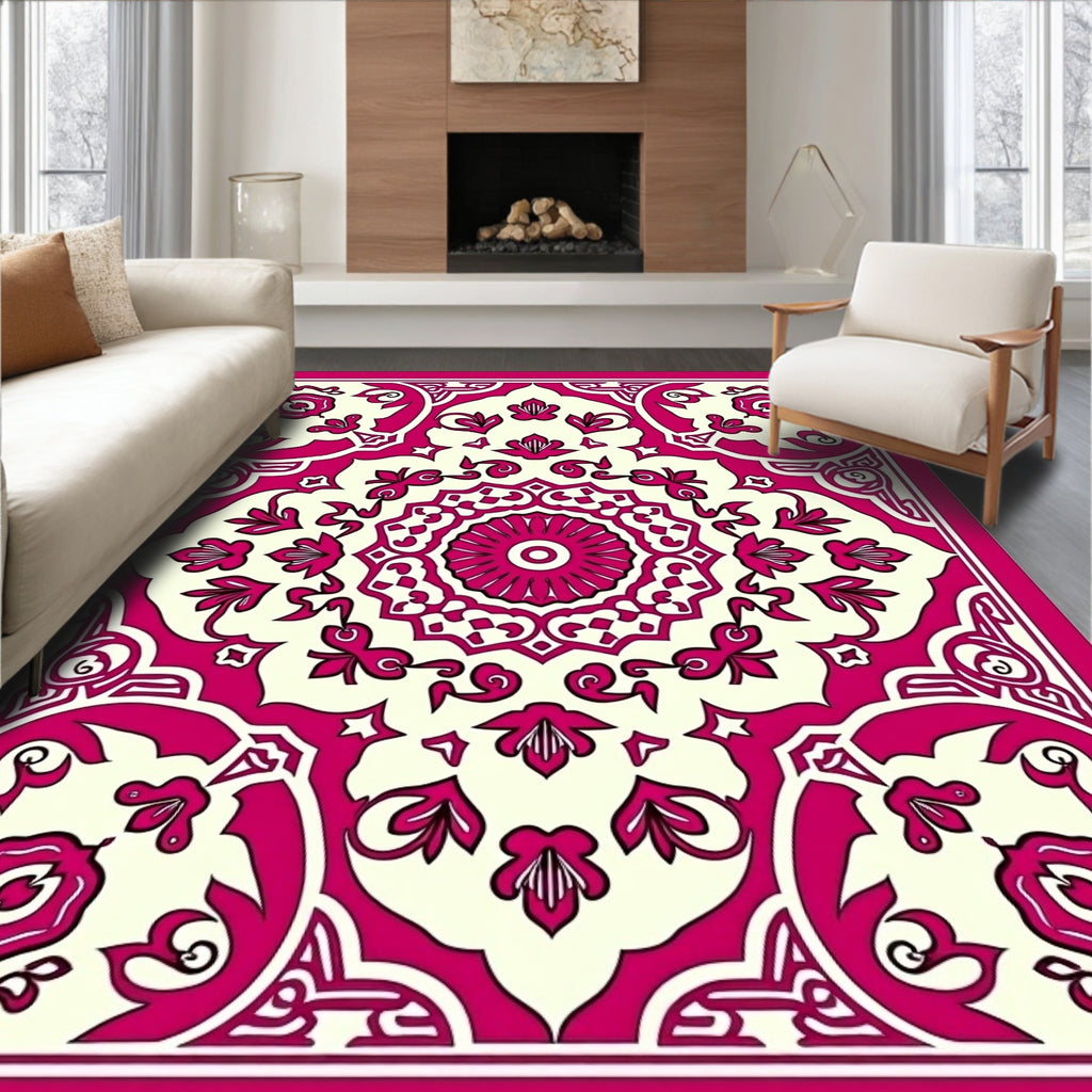 Ornate Mandala Floral Pattern Rug