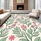 Pink Floral Garden Pattern Rug