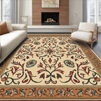 Elegant Floral Scroll Pattern Rug