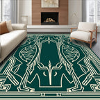 Emerald Geometric Art Deco Style Rug
