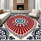 Radiant Starburst Geometric Medallion Design Rug