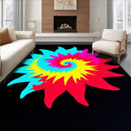 Vibrant Spiral Starburst Design Rug