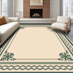 Classic Floral Geometric Border Design Rug