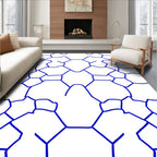 Abstract Blue Network Pattern Rug