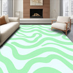 Pastel Green Wavy Flow Rug
