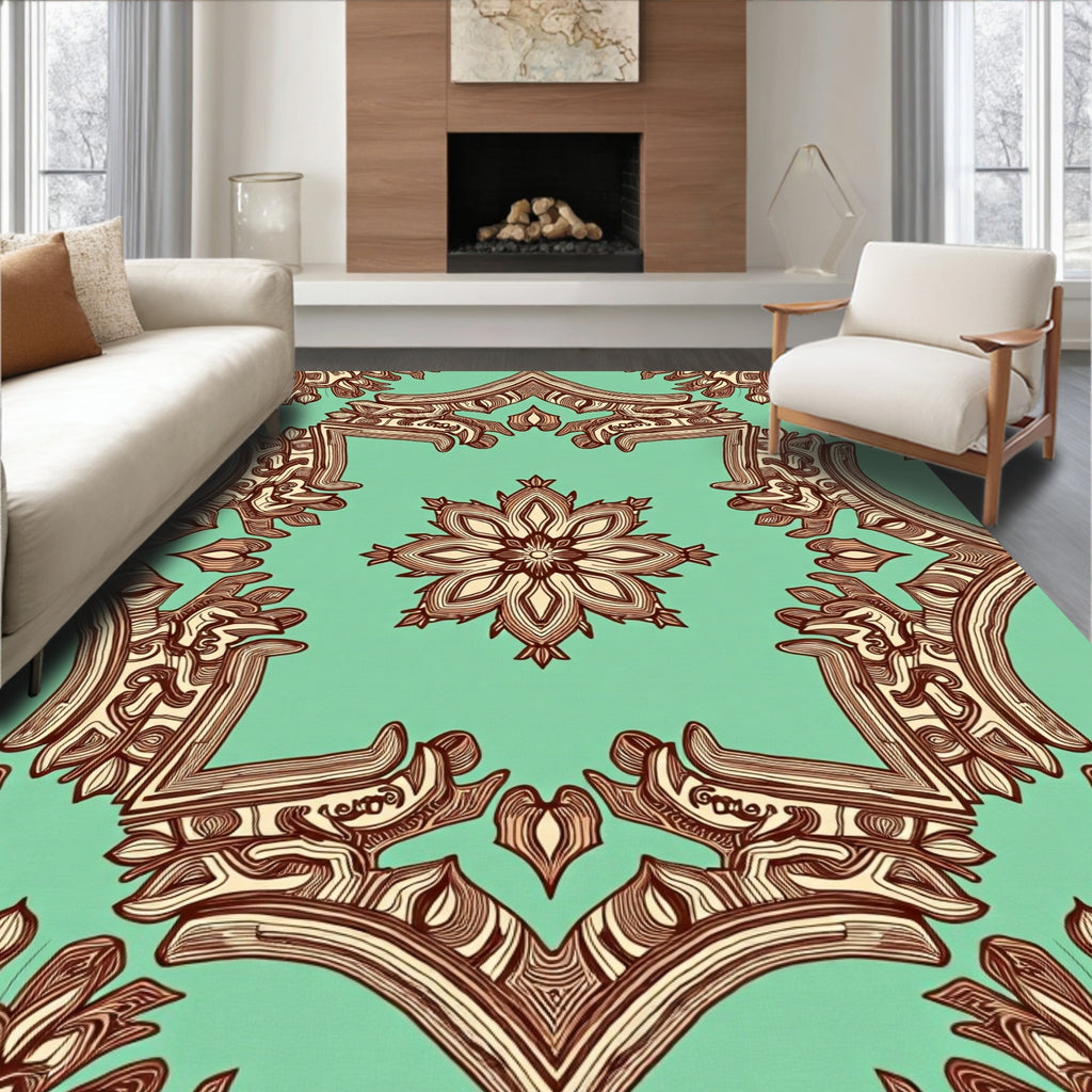Ornate Floral Symmetry medallion Rug