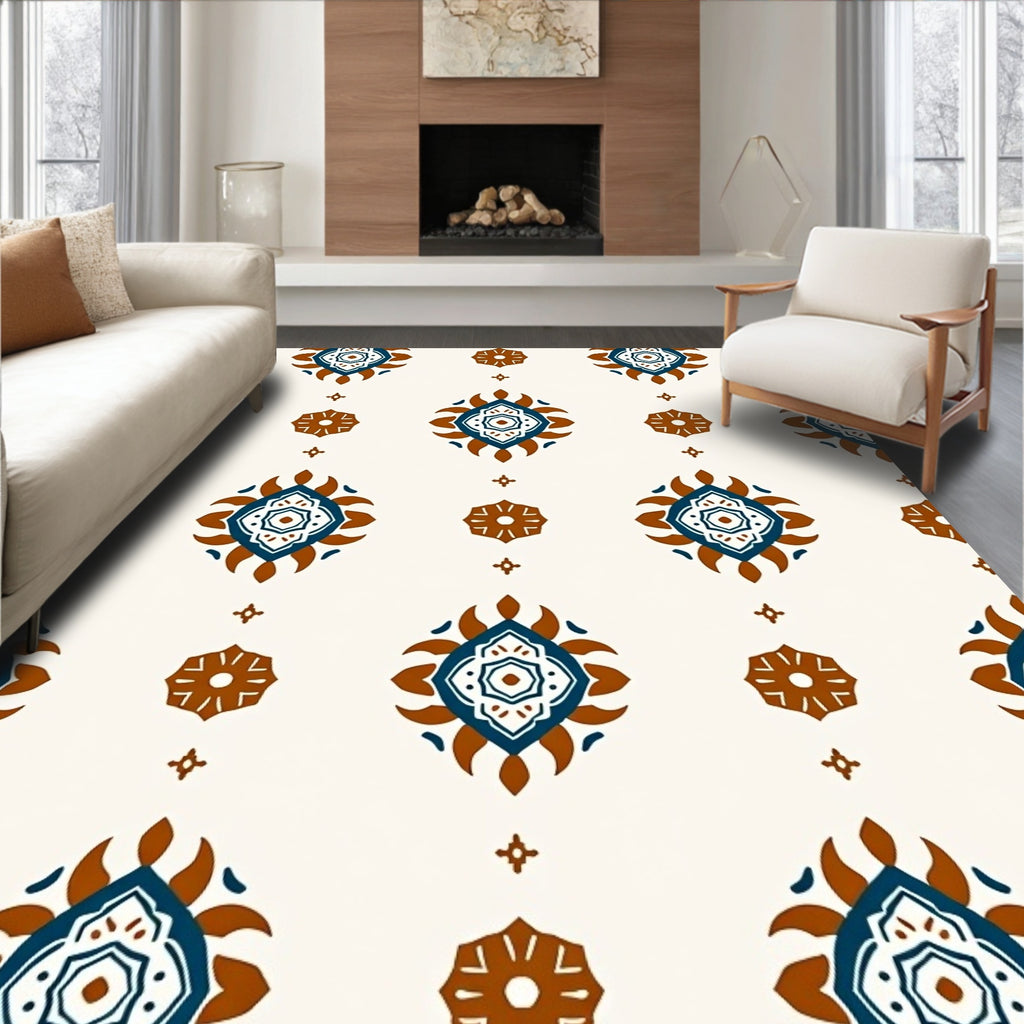 Geometric Medallion Tribal Pattern Rug