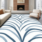 Arching Strokes Blue Pattern Design Rug