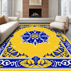 Bold Floral Geometric Medallion Design Rug