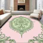 Pale Pink Floral Medallion Pattern Rug